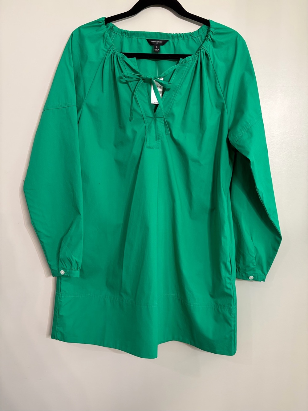 Banana Republic Emerald Green Tie-Neck Tunic